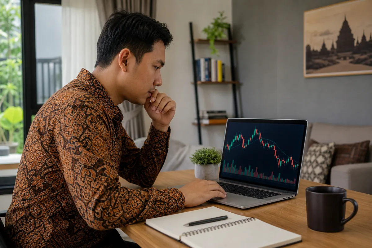 Un investisseur analyse un graphique crypto sur ordinateur