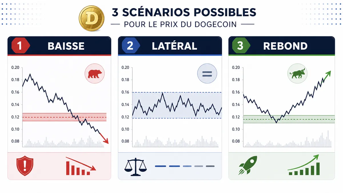 Trois scénarios possibles pour le prix du Dogecoin