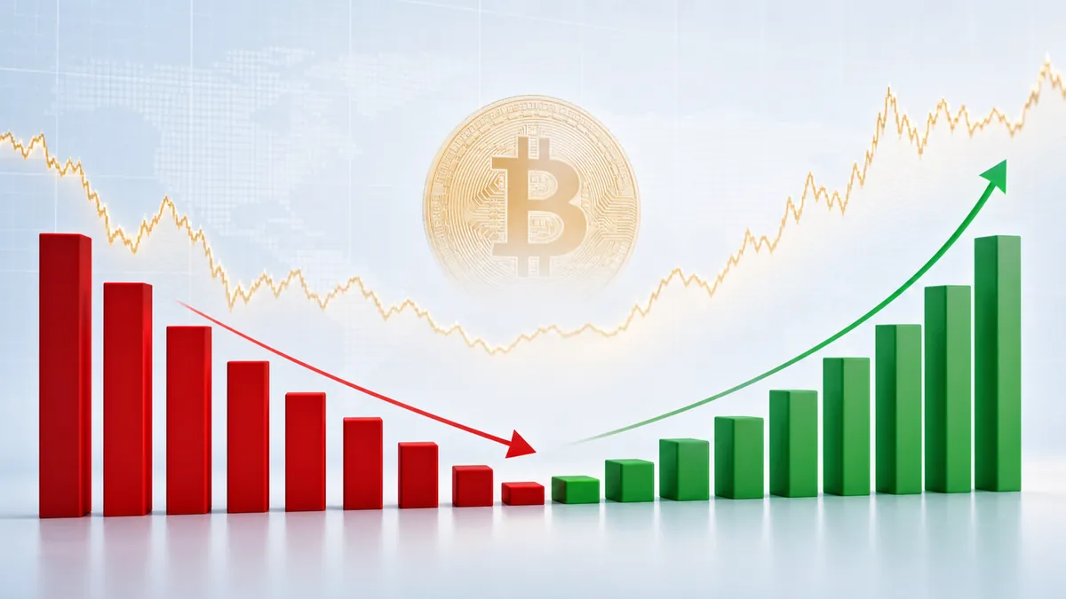 Graphique illustrant les sorties puis les entrées de capitaux crypto
