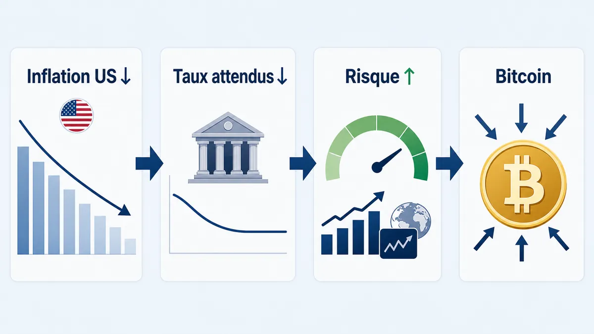 Schéma du lien entre inflation américaine et intérêt pour Bitcoin