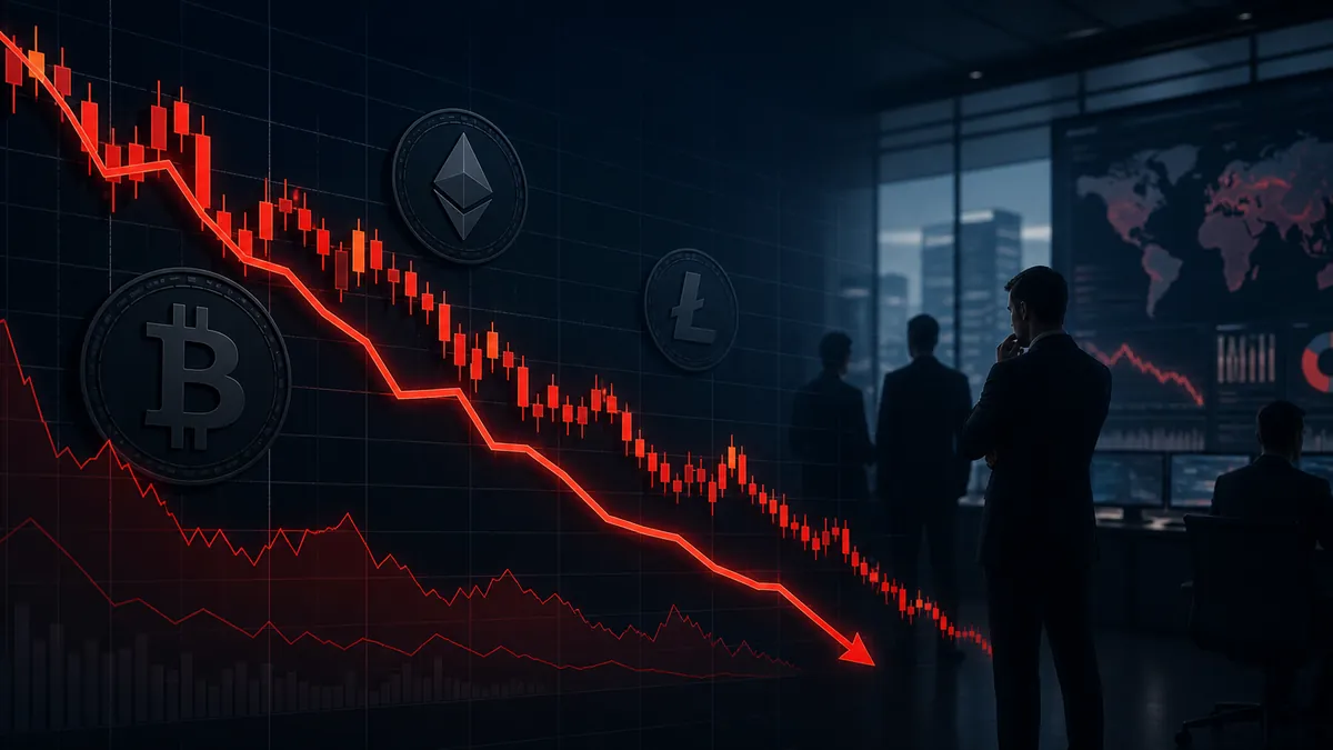 Graphique illustrant un marché crypto en baisse